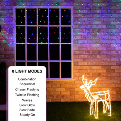 The Christmas Workshop Set of 100 Multi-Coloured Net Lights