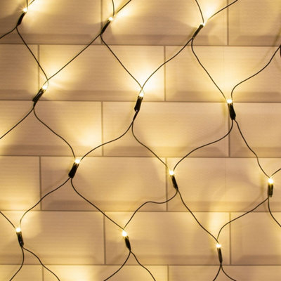 The Christmas Set of 100 Warm White Net Lights DIY at B&Q