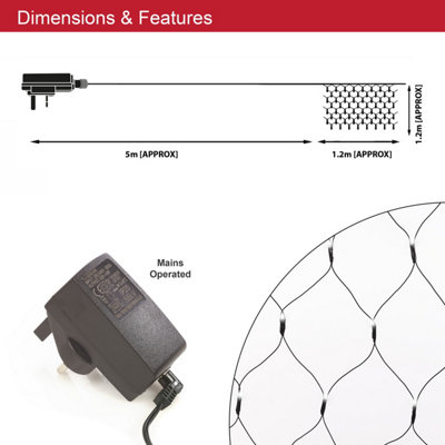 The Christmas Workshop Set of 108 Bright White Net Lights