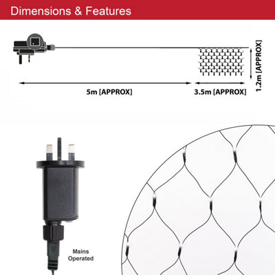 The Christmas Workshop Set of 360 Bright White Net Lights