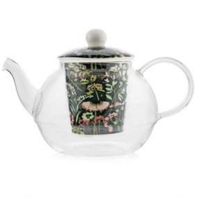 The Country Farmhouse Cotswold Borosilicate Glass Teapot with Ceramic Infuser 1L