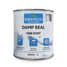 The DampSeal One Coat - 1 Litre - Matt white - Seals Damp And Mould Stains In One Coat By Brush Or Roller