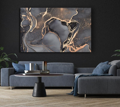 The Dark Grey Darkness Glitter Canvas Print Wall Art - Medium 20 x 32 Inches