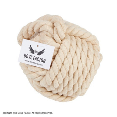 The Dove Factor Nautical Rope Knot Fabric Door Stop - Off White/tan ...
