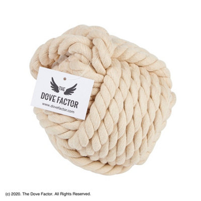 The Dove Factor Nautical Rope Knot Fabric Door Stop - Off White/tan/cream/egg Shell