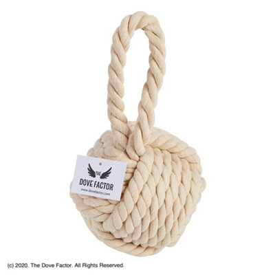The Dove Factor Nautical Rope Knot Fabric Door Stop - Off White/tan ...