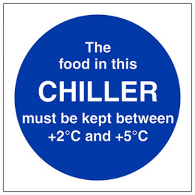 The Food In This Chiller Catering Sign - Adhesive Vinyl - 100x100mm (x3)