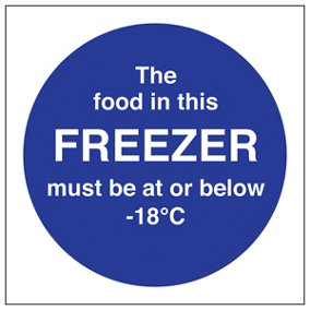 The Food In This Freezer Catering Sign - Adhesive Vinyl - 100x100mm (x3)