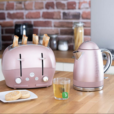 Pink kettle toaster clearance set