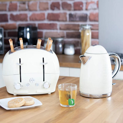 The Funky Appliance Company 1.7 Litre Kettle and 4 Slice Toaster Set White