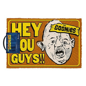 The Goonies Hey You Guys Door Mat Yellow/White (60cm x 40cm x 1.5cm)