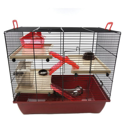 The Grand Hamster Cage With Accessories 500x450x330 - Maroon