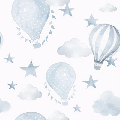 The Great Adventure Wallpaper in Blue and White