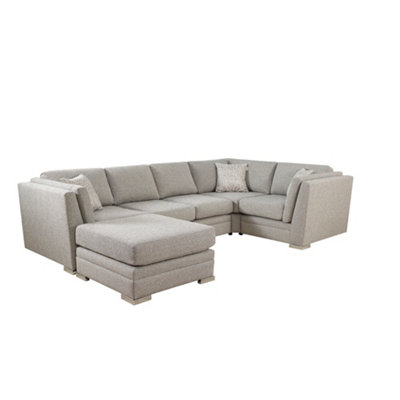 The Great British Sofa Company Charlotte 2&2 Seater Light Grey Corner Sofa With Footstool