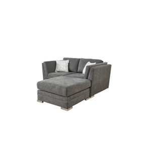 The Great British Sofa Company Charlotte 2 Seater Dark Grey Sofa With Footstool