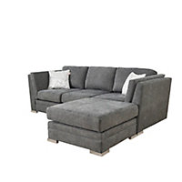 The Great British Sofa Company Charlotte 3 Seater Dark Grey Sofa With Footstool