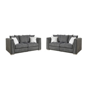 The Great British Sofa Company Edinburgh 2 Seater and 2 Seater Dark Grey Sofas