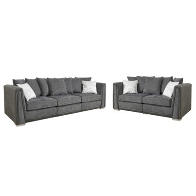 The Great British Sofa Company Edinburgh 3 Seater and 2 Seater Dark Grey Sofas