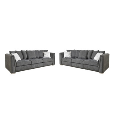 The Great British Sofa Company Edinburgh 3 Seater and 3 Seater Dark Grey Sofas