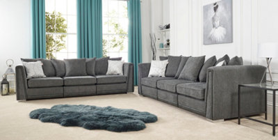 The Great British Sofa Company Edinburgh 3 Seater and 3 Seater Dark Grey Sofas
