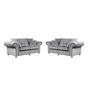 The Great British Sofa Company Kensington Pair of 2 Seater Velvet Sofas