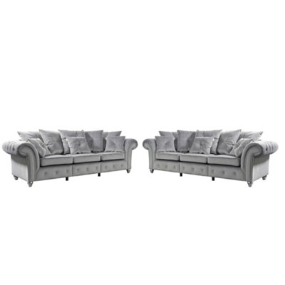 The Great British Sofa Company Kensington Pair of 3 Seater Velvet Sofas