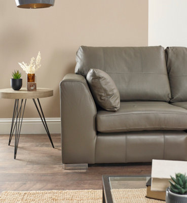 The Great British Sofa Company Verona Grey Real Leather 3 & 2 Seater Sofas