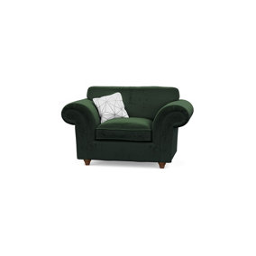 The Great British Sofa Company Windsor Bottle Green Armchair - Brown Feet