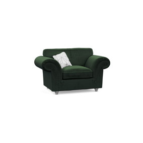 The Great British Sofa Company Windsor Bottle Green Armchair - Silver Feet