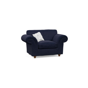The Great British Sofa Company Windsor Midnight Armchair - Brown Feet