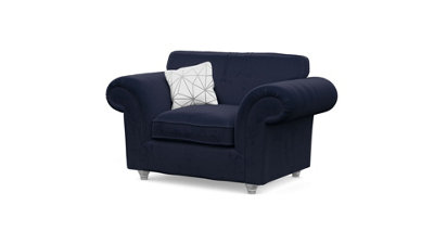 The Great British Sofa Company Windsor Midnight Armchair - Silver Feet