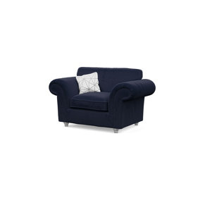 The Great British Sofa Company Windsor Midnight Armchair - Silver Feet