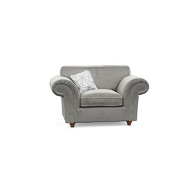 The Great British Sofa Company Windsor Silver Armchair - Brown Feet