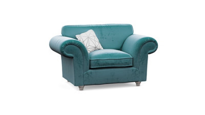 The Great British Sofa Company Windsor Teal Armchair - Silver Feet