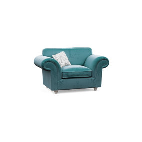 The Great British Sofa Company Windsor Teal Armchair - Silver Feet