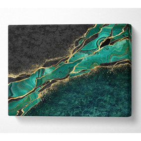 The Green And Gold Textures Canvas Print Wall Art - Medium 20 x 32 Inches
