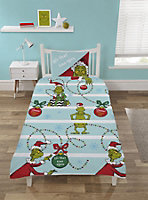 The Grinch It's That Time Again Duvet Cover Set Reversible Kids Christmas Bedding Single