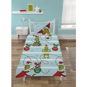 The Grinch It's That Time Again Duvet Cover Set Reversible Kids Christmas Bedding Single