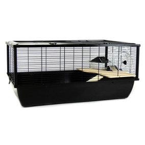 The Grosvenor Large Rat and Hamster Cage with Shelf - Black