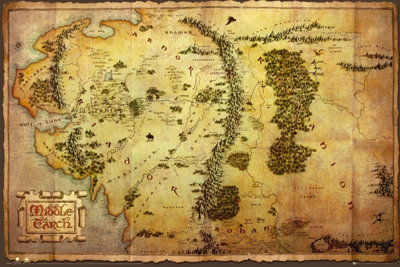 The Hobbit, The Lord of the Rings Map 61 x 91.5cm Maxi Poster