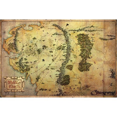 The Hobbit, The Lord of the Rings Map 61 x 91.5cm Maxi Poster