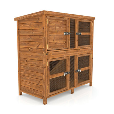 The Hutch Company 4ft Chartwell Double Rabbit Guinea Pig Hutch Extra Deep and High Ceilings