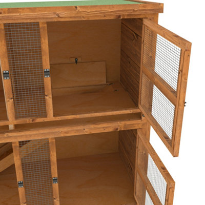 The Hutch Company 4ft Chartwell Double Rabbit Guinea Pig Hutch Extra Deep and High Ceilings