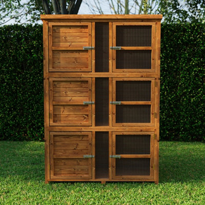 The Hutch Company 4ft Chartwell Three-Tier Rabbit Guinea Pig Hutch With Three Separate Levels