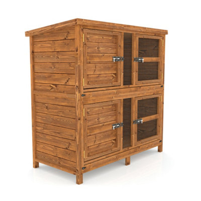 The Hutch Company 4ft Chartwell Two-Tier Rabbit Guinea Pig Hutch With Two Separate Levels - 4