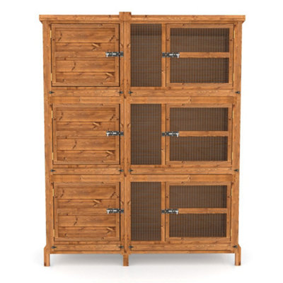 The Hutch Company 5ft Chartwell Three-Tier Rabbit Guinea Pig Hutch With Three Separate Levels