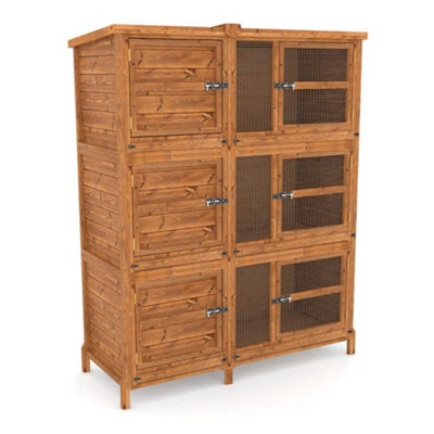The Hutch Company 5ft Chartwell Three-Tier Rabbit Guinea Pig Hutch With Three Separate Levels