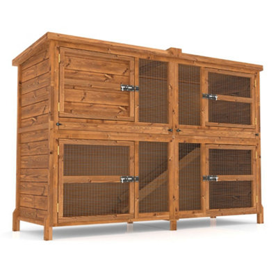 The Hutch Company 6ft Chartwell Double Rabbit Guinea Pig Hutch Extra ...