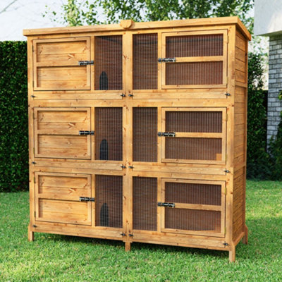 The Hutch Company 6ft Chartwell Three-Tier Rabbit Guinea Pig Hutch With Three Separate Levels