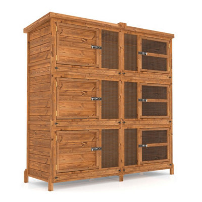 The Hutch Company 6ft Chartwell Three-Tier Rabbit Guinea Pig Hutch With Three Separate Levels